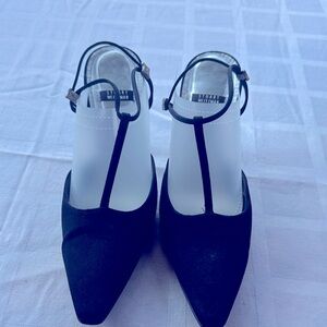 Stuart Weitzman Black T-Strap Heels